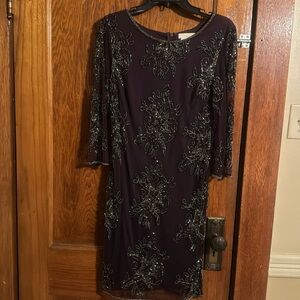 Eggplant, Beaded Formal Dress